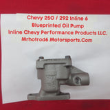 Oil Pump Chevy 6 250 / 292 New High-Performance Blue Printed